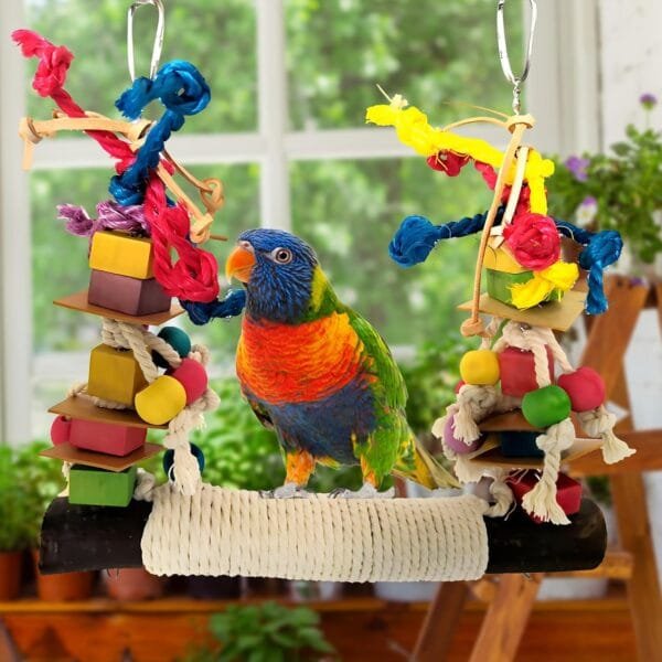 Juguetes para Pajaros, Juguetes para Columpios de Pájaros,Juguetes para Pájaros Colorful Columpio para Loros Accesorios Jaula Pajaros Bite Toy,Columpios para Pájaros Loros Hamacas para Pájaros - Image 7