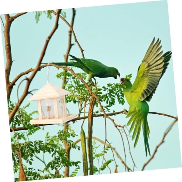 Yardwe 2 Piezas comedero para pájaros de Madera alimento comedero para Ardillas comedero pajaros comederos para pajaros envase comederos para pájaros Soporte para Comida de pájaros Animal - Image 4