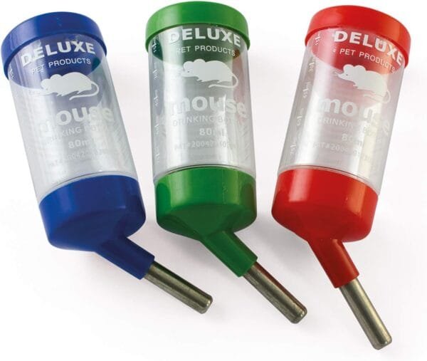 ARQUIVET Bebedero antigoteo para roedores 80 ml - Bebedero Agua para Hamsters, Conejos, cobayas - Boquilla de Metal Reforzada - Accesorios para jaulas de roedores