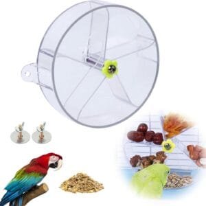 momgyaamz Juguetes Loros, Pájaros Juguete Acrílico, Juguetes Agapornis Giratorio, Bird Feeder, Masticar Juguetes Colgante, Pajaros Juguetes Intelectuales, Jaula Accesorios Transparente