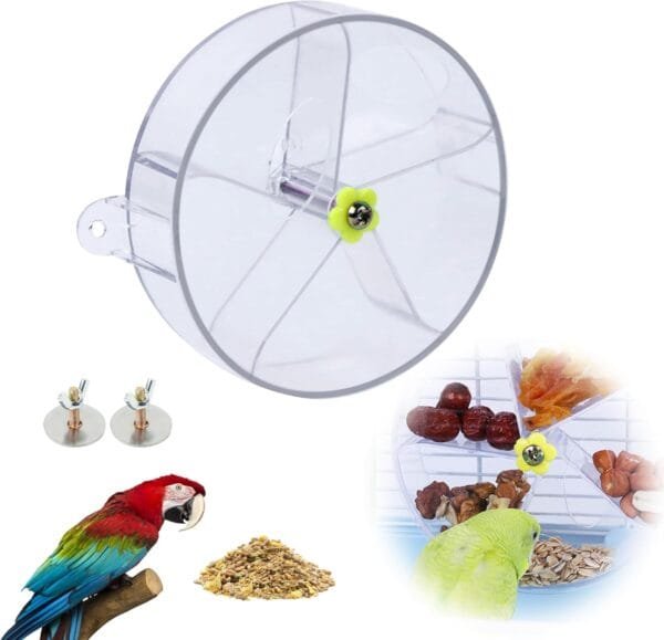 momgyaamz Juguetes Loros, Pájaros Juguete Acrílico, Juguetes Agapornis Giratorio, Bird Feeder, Masticar Juguetes Colgante, Pajaros Juguetes Intelectuales, Jaula Accesorios Transparente