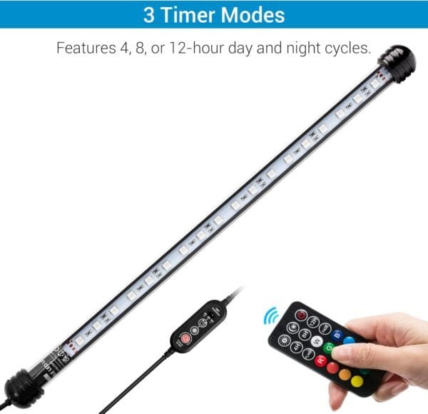 NICREW Luz Sumergible con Remoto Control y LED de Espectro Completo para Acuario, Luz Plantado Subacuática para Tanque con Pez, Lámpara Impermeable para Acuario, 4,5W - Image 6