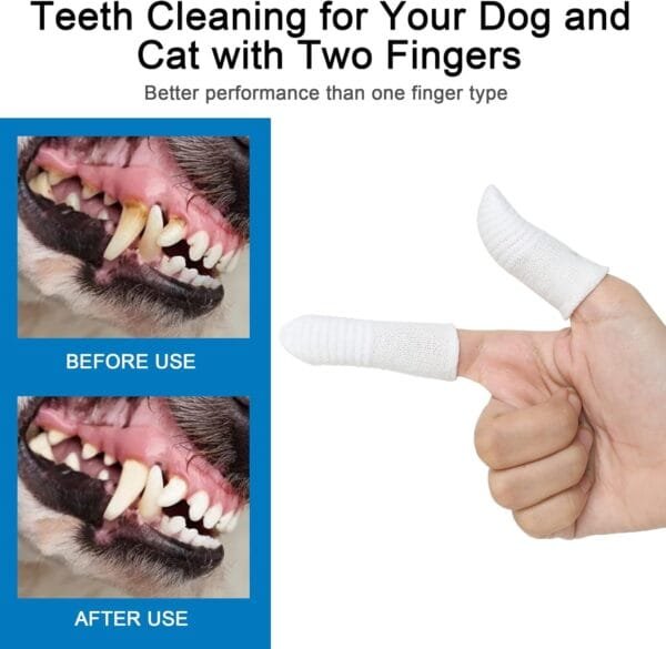 Paquete de 6 cepillos de dientes para mascotas, cepillo de dientes para perros, camas para dedos reutilizables, camas para el cuidado dental de perros de tela de punto, dedos antiplaca para perros - Image 3