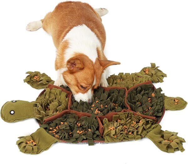 Eladcncmc Snuffle - Juguete de tortuga de peluche para perros, juguete dispensador de golosinas, resistente a los masticables, juguete suave para perros que fomenta las habilidades de búsqueda de - Image 6