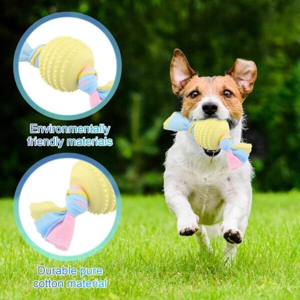 Shengxi 6 Piezas Juguetes para Perros Juguetes de Goma para Perros Juguete para Dentición del Perro Juguetes Masticables de Cachorros con Cuerdas de Algodón para Perros Pequeños y Medianos - Image 4