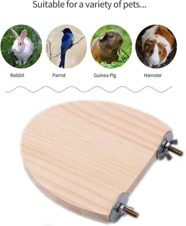 Plataforma De Percha De Pájaro De Madera De Manzana Natural, Accesorios De Jaula De Pájaros De Rama, Molienda De Garras, para Periquitos, Cacatúas, Conures, Pinzones, Tortolitos, Etc (10cm *8cm*1.2cm) - Image 4