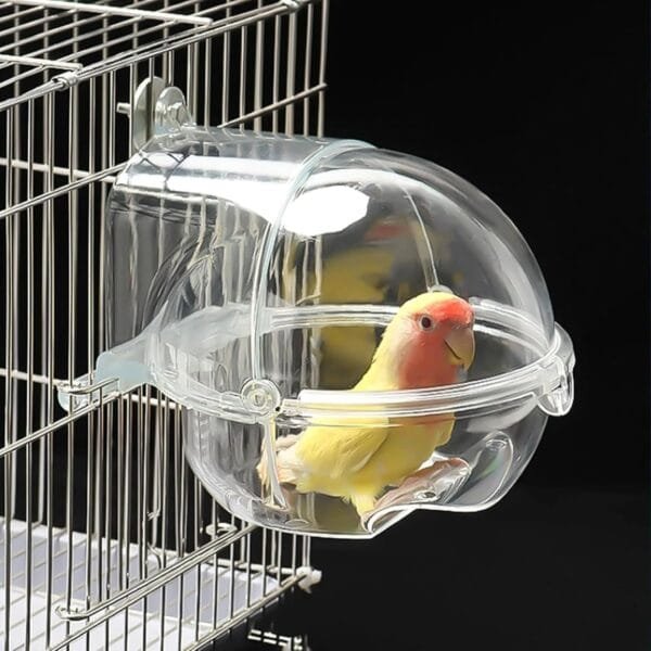 Taicols Accesorio de jaula de pájaros,Bañera para pájaros,Bañera para pajares,para jaula,Caja de ducha transparente para loro,Bañera para jaula y loro - Image 5