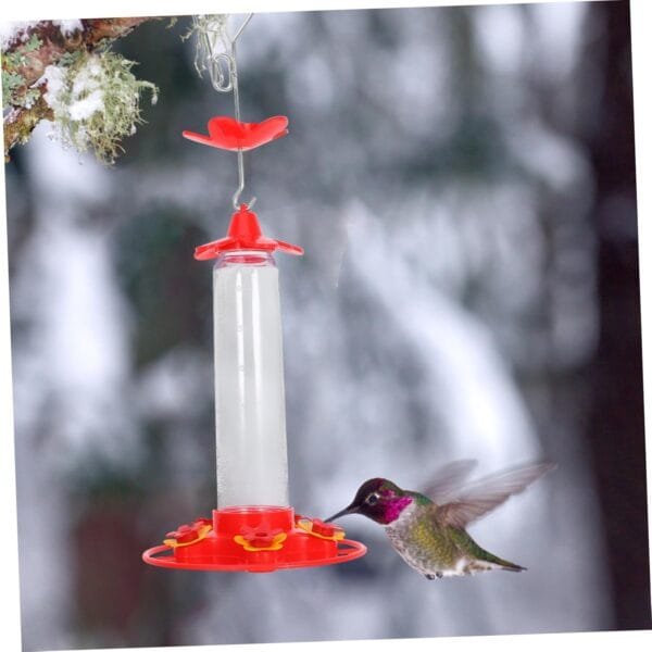 Yardwe Comedero para Colibríes Plato De Comida para Pájaros Comedero para Jaula De Pájaros Comedero De Agua para Colibríes Comederos Colgantes para Pájaros Colibrí Agua Planchar Rojo - Image 8