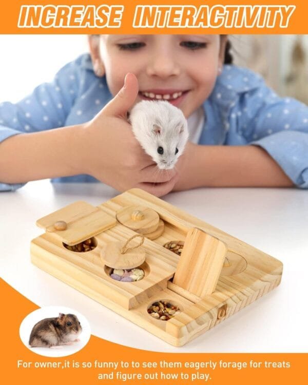 TOGHPUW Juguetes para Hamsters, Juguetes para Animales, Conejos Accesorios, Juguete De Madera 6 En 1, Adecuado para Cobayas, Conejos, Chinchillas Y HáMsters - Image 7