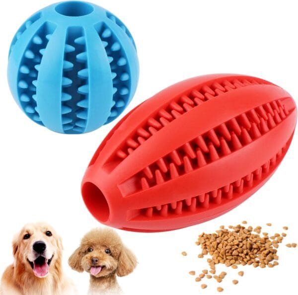 2pcs Pelota de Caucho Natural para Perros, Pelota Duradera para Comedero de Perros, Juguete para Limpieza de Dientes de Perro, Pelota Perro Indestructible,Juguetes Interactivos para Perros(6 cm)
