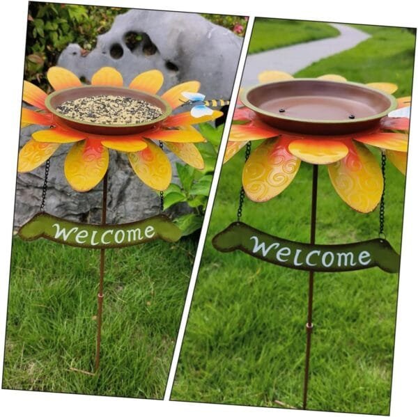 Yardwe Comedero para Pájaros De Girasol Comedero Decorativo para Pájaros Contenedor De Comida para Pájaros De Jardín Comederos para Pájaros Decoración Alimentar Envase Hierro Forjado - Image 6