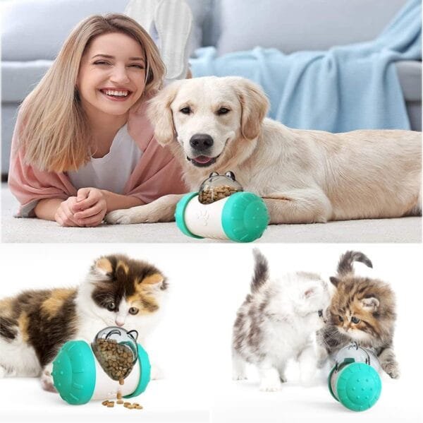 Comida para Perros Ball, Alimentador de Comida Perros Juguete, dispensador Comida Perros, Juguete Interactivo para Gatos y Perros, Comida Lenta Juguete para Perro, Entrenamiento de Gatos y Perros IQ - Image 4