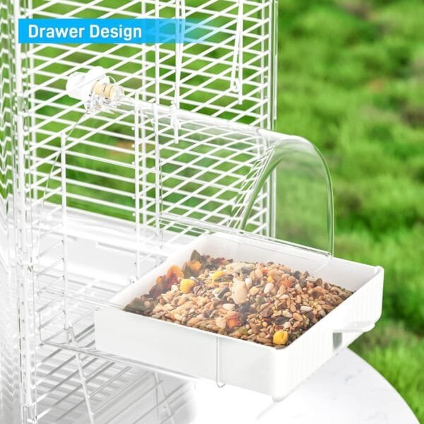 BUCATSTATE Casa de baños para jaula de pájaros, 3 en 1 multifunción colgante bañera/cuenco/casa bebedero para pájaros, cuenco para jaula, accesorio adecuado para inseparables, periquitos - Image 4
