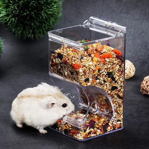 Dispensador de Alimentación para Hámster, Alimentador Automático de Hámster, Comedero Automático Hámster, Adecuada para pequeñas Mascotas como hámsteres, erizos, Ardillas, cobayas y Aves (400 ml) - Image 6
