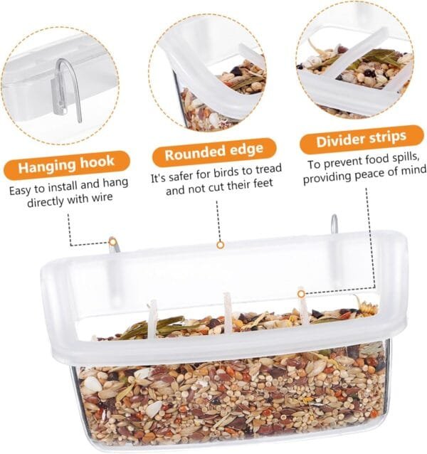 BESPORTBLE 2 Piezas Dispensador De Agua para Pájaros Comederos para Pájaros Delicados para Exteriores Dispensador De Comida Pinzón El Plastico Caja De Comida para Pájaros El Pájaro - Image 9