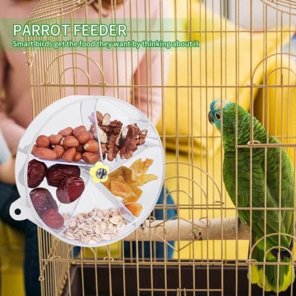 momgyaamz Juguetes Loros, Pájaros Juguete Acrílico, Juguetes Agapornis Giratorio, Bird Feeder, Masticar Juguetes Colgante, Pajaros Juguetes Intelectuales, Jaula Accesorios Transparente - Image 3