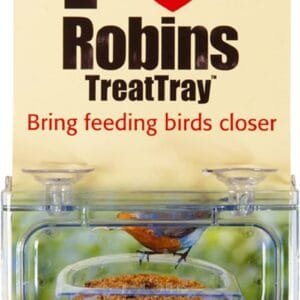 Charola de Comida para pájaros con Texto en inglés I Love Robins, se adhiere a la Ventana