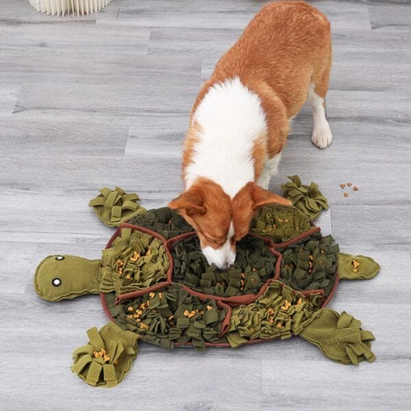 Eladcncmc Snuffle - Juguete de tortuga de peluche para perros, juguete dispensador de golosinas, resistente a los masticables, juguete suave para perros que fomenta las habilidades de búsqueda de - Image 2