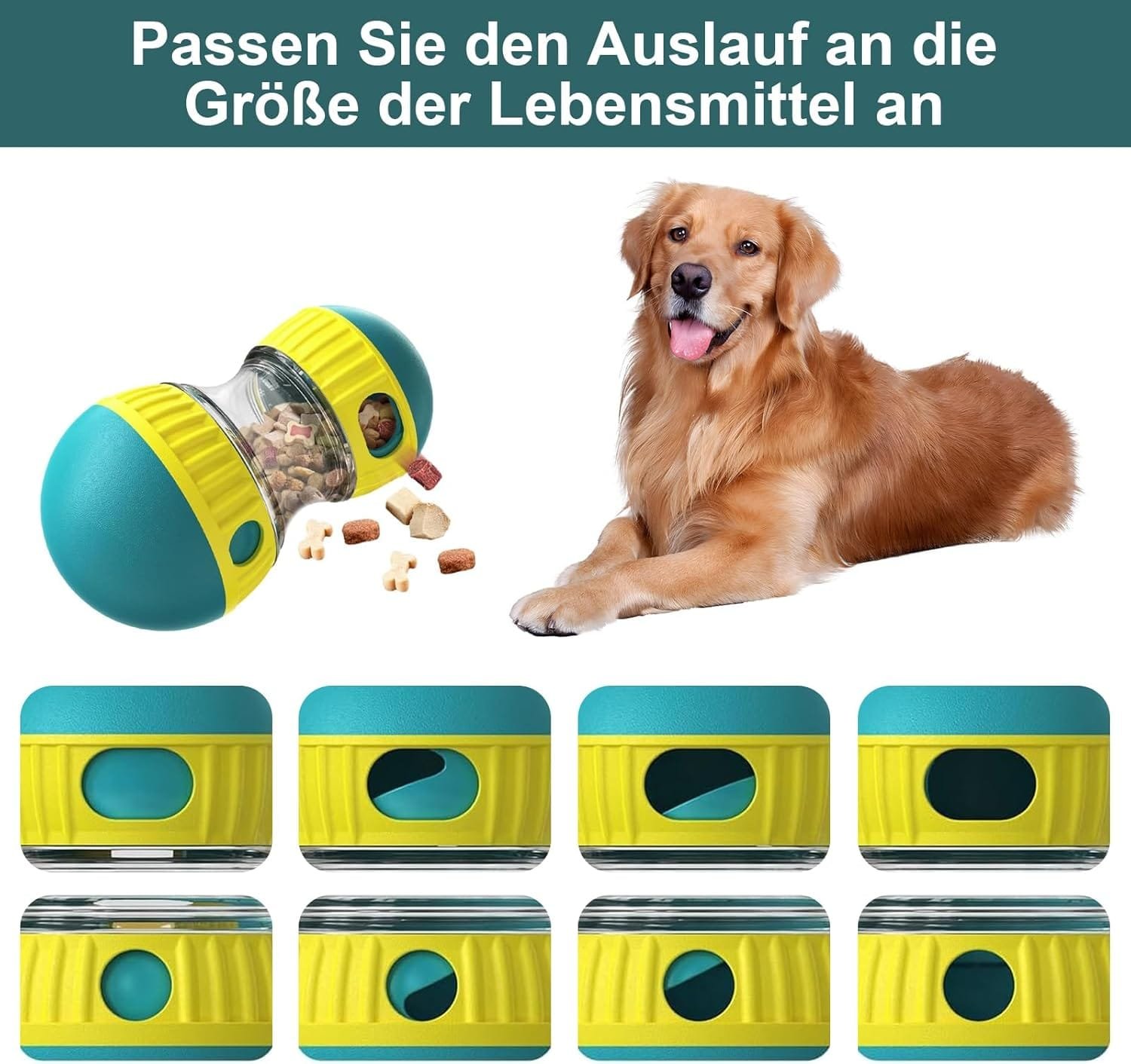 Cabertary Juguete interactivo para perros, juguete indestructible para cachorros, comedero, dispensador de golosinas, dispensador de comida para perros,alimentación lenta para razas grandes y medianas - Image 4