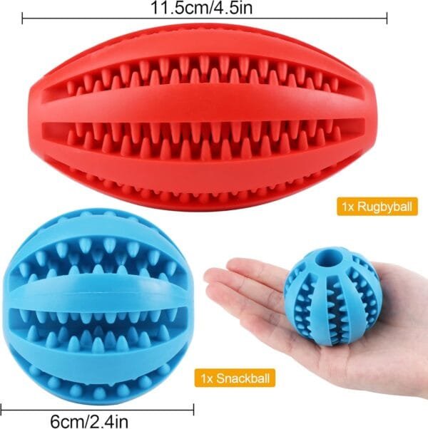 2pcs Pelota de Caucho Natural para Perros, Pelota Duradera para Comedero de Perros, Juguete para Limpieza de Dientes de Perro, Pelota Perro Indestructible,Juguetes Interactivos para Perros(6 cm) - Image 2