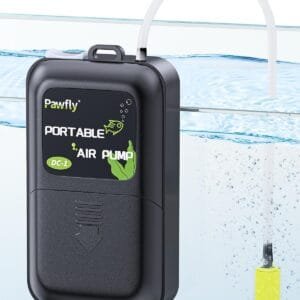 Pawfly Bomba Aire Acuario a Pilas 2.5 L/min Oxigenador Acuario a Batería Bomba Aireadora Silenciosa Portátil con Clip Trasero metálico para Pesca al Aire Libre Apagón y Transporte de Peces