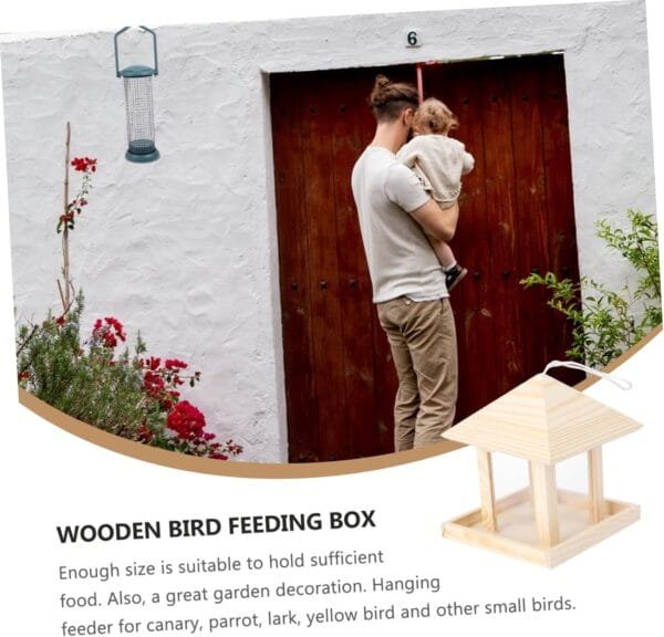 Yardwe 2 Piezas comedero para pájaros de Madera alimento comedero para Ardillas comedero pajaros comederos para pajaros envase comederos para pájaros Soporte para Comida de pájaros Animal - Image 8