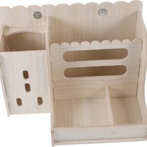 BESPORTBLE Comedero De Heno para Conejos y Cobayas Comedero para Chinchillas Titular De Conejillo De Indias Cesta De Alimentación De Heno Alimentador Doméstico Titular De Heno Conejito Madera