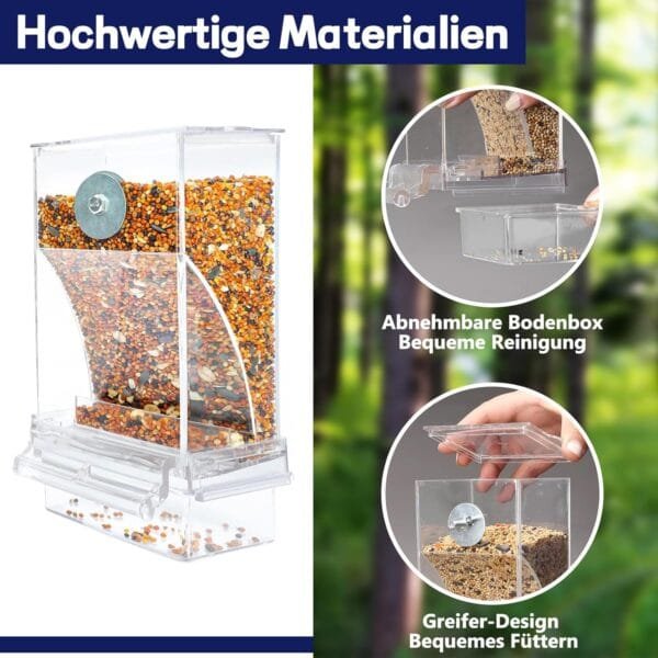 Comedero automático para pájaros, loros, comedero para pájaros, acrílico, transparente, comedero para pájaros, jaula para pájaros, accesorios para cacatúas, accesorios para periquitos, accesorios para - Image 4