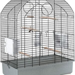 Ferplast Jaula para Pájaros, Aviario Viola Jaula Grande Pájaros, Loros, Periquitos, Pericos, Ninfas, de Metal, Todos los Accesorios Comedero Perchas 59 x 33 x h 80 cm.