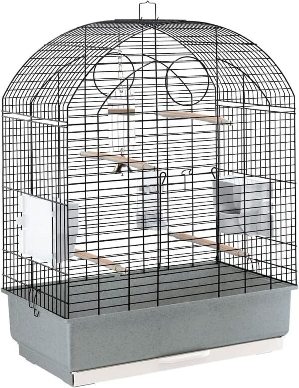 Ferplast Jaula para Pájaros, Aviario Viola Jaula Grande Pájaros, Loros, Periquitos, Pericos, Ninfas, de Metal, Todos los Accesorios Comedero Perchas 59 x 33 x h 80 cm.