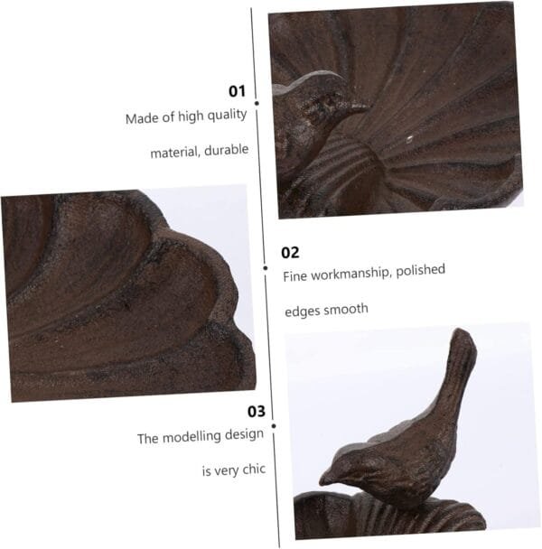STOBAZA Comedero para Pájaros De Forjado Comedero para Pájaros Silvestres Decoración De Jardín Decoración De Ardilla Contenedor De Comida para Pájaros Bandejas De Comida Ventana - Image 3