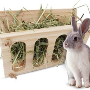 Comedero de heno para Conejos Alimentador de Heno para Conejo Plegable Estante de Alimentación de Hierba Estante de Heno Fijo Dispensador de Heno Accesorios de Jaula para Hámster Chinchilla Animales