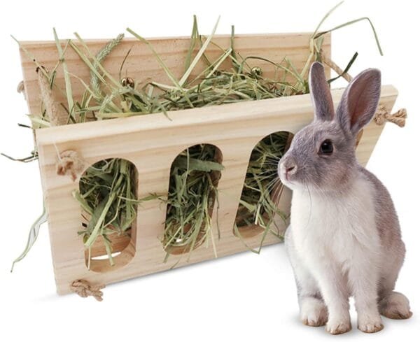 Comedero de heno para Conejos Alimentador de Heno para Conejo Plegable Estante de Alimentación de Hierba Estante de Heno Fijo Dispensador de Heno Accesorios de Jaula para Hámster Chinchilla Animales