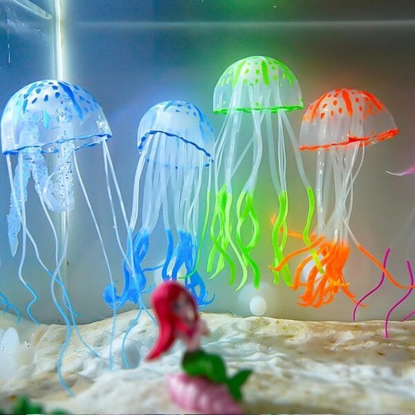 TYXHXTF 6 Piezas Medusas Artificiales, Decoracion Acuario, Medusas Brillantes, Decoraciones para Peceras, para Acuarios y Decoración del Hogar - Image 6