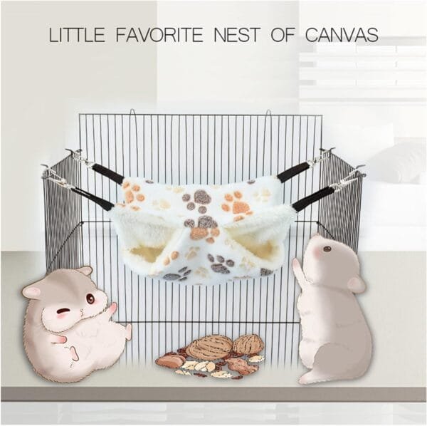 BDSHUNBF 2PCS Hamster Hamaca, Cama Colgante de hámster de 2 Capas, Banana Hamaca para Animales Pequeños, Invierno para Mascotas, Jaula Escondite Suave para Hámsteres Hurones Rata Erizo Chinchillas - Image 7