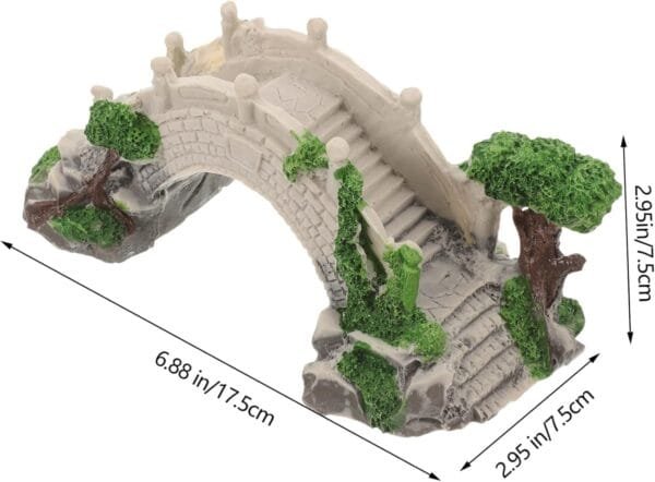 BESPORTBLE Puente decorativo para acuario, puente de reptiles, mini puente de arco, refugio de camarones, cueva de tortugas, casa de reptiles, jardines de hadas, puente, decoración de peceras, mini - Image 5