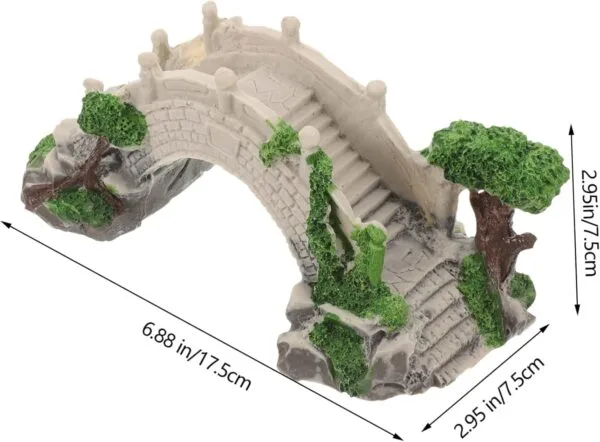 BESPORTBLE Puente decorativo para acuario, puente de reptiles, mini puente de arco, refugio de camarones, cueva de tortugas, casa de reptiles, jardines de hadas, puente, decoración de peceras, mini - Image 5