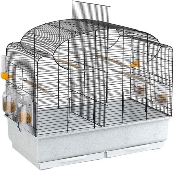 Ferplast Jaula para Canarios y Pájaros Exóticos CANTO, Jaula de cría con Separador y Accesorios