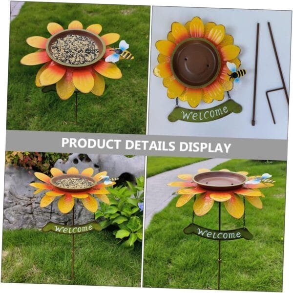 Yardwe Comedero para Pájaros De Girasol Comedero Decorativo para Pájaros Contenedor De Comida para Pájaros De Jardín Comederos para Pájaros Decoración Alimentar Envase Hierro Forjado - Image 7