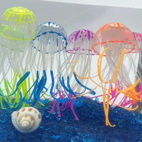 TYXHXTF 6 Piezas Medusas Artificiales, Decoracion Acuario, Medusas Brillantes, Decoraciones para Peceras, para Acuarios y Decoración del Hogar - Image 5