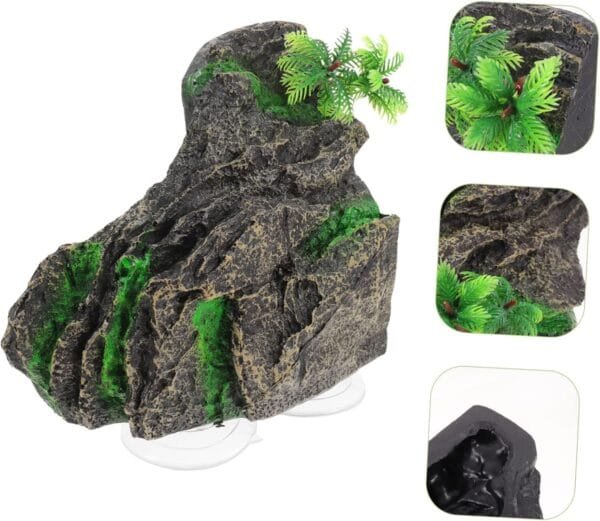 Yardwe 3 Piezas Casa Escondite Plataforma Decorativa para Tomar El Sol Hábitat De Tortuga Decoración De Pecera Suelo De Reptil Accesorios De Peces para Tanque Rampa para Tortugas Resina - Image 2