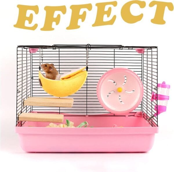BDSHUNBF 2PCS Hamster Hamaca, Cama Colgante de hámster de 2 Capas, Banana Hamaca para Animales Pequeños, Invierno para Mascotas, Jaula Escondite Suave para Hámsteres Hurones Rata Erizo Chinchillas - Image 6