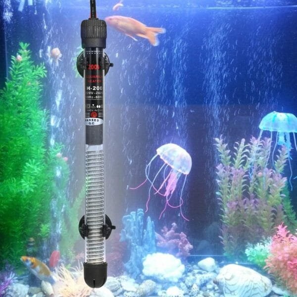 Ailgely Calentador de Acuario Sumergible para Pecera 200W con termómetro y Ventosa, Ajusta automáticamente la Temperatura, para Tanques de Acuario/Peces - Image 2