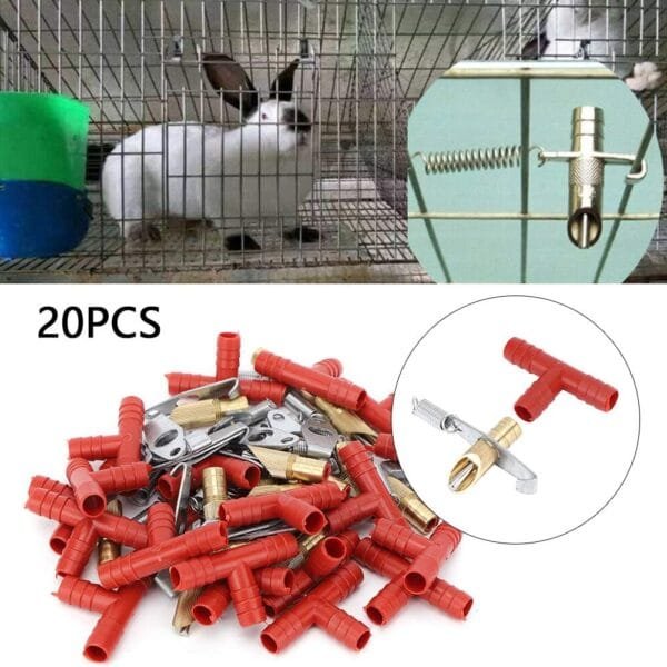 20 Piezas de Pezón para Beber de Conejo, Sistema Automático de Riego de Pezón de Agua de Conejito, Accesorios de Herramientas de Agua Potable para Pezón de Bebedero para Conejo Conejillo de Indias - Image 3