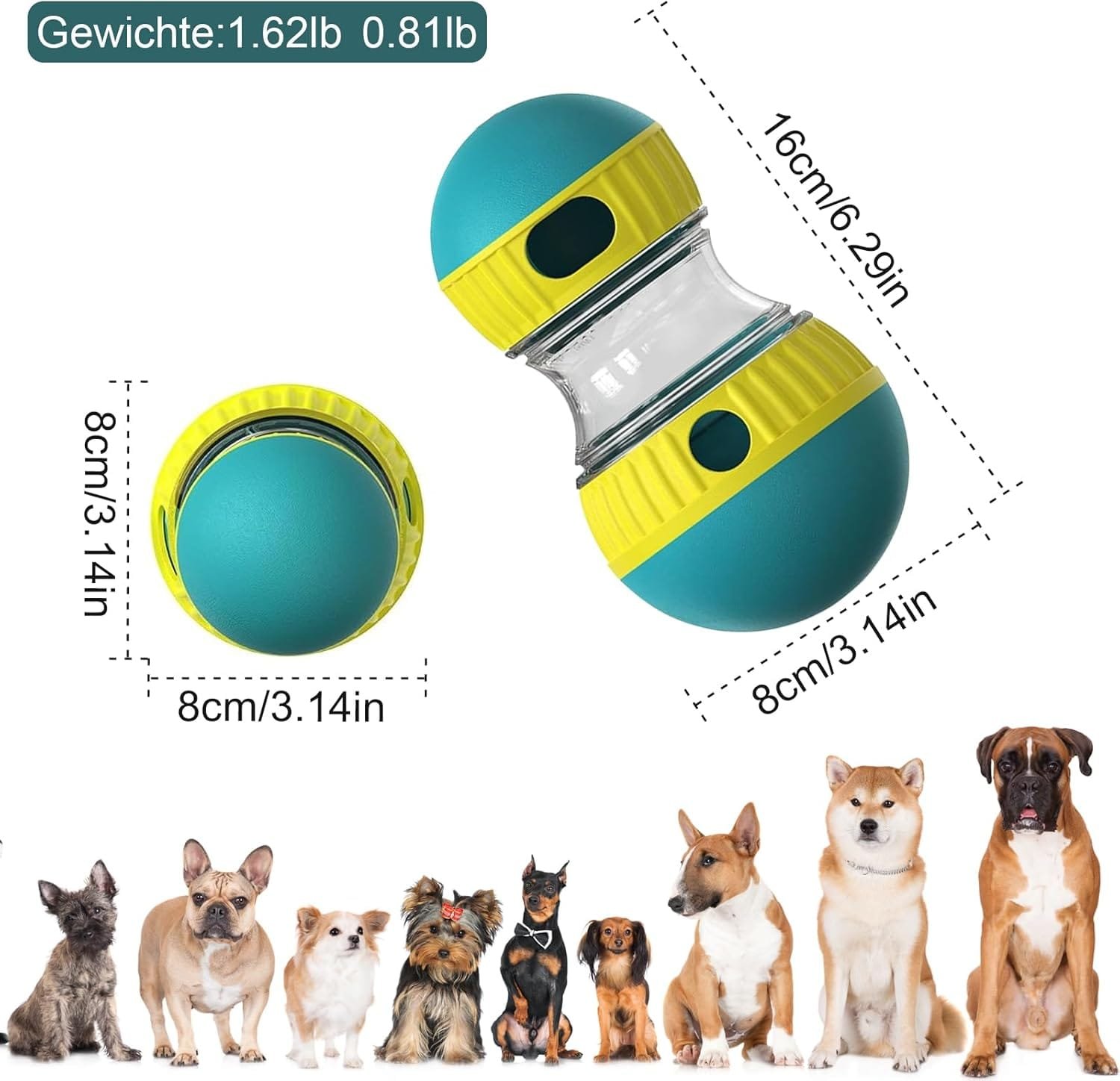 Cabertary Juguete interactivo para perros, juguete indestructible para cachorros, comedero, dispensador de golosinas, dispensador de comida para perros,alimentación lenta para razas grandes y medianas - Image 7