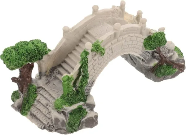 BESPORTBLE Puente decorativo para acuario, puente de reptiles, mini puente de arco, refugio de camarones, cueva de tortugas, casa de reptiles, jardines de hadas, puente, decoración de peceras, mini