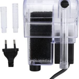 Filtro de Acuario 250 L/H, 3W Filtro para Colgar del Acuario Pequeño Filtro para Pecera Colgante Externo, Agua de Filtración para Pecera Montada en La Pared (Enchufe de la UE 220 V)