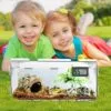 Oiakz Terrarios para reptiles, con higrómetro de temperatura, caja de cría de reptiles acrílicos de tamaño grande, tanque de jaula de terrario para pequeños reptiles insectos oficina en casa, 15.7 x - Image 8
