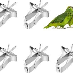 5pcs Comedero para Pajaros Clip de Alimentación para Loros Aves Comida Titular Abrazadera Accesorios Jaula de Pájaros Clip de Comida para Loros Canarios Periquitos