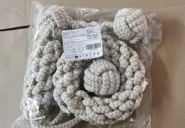 BRISKORE Cuerda de juguete para perros con nudos, juego de 4 juguetes para perros de cáñamo 100% natural, juguete para perros, juguete para perros pequeños (1) - Image 8